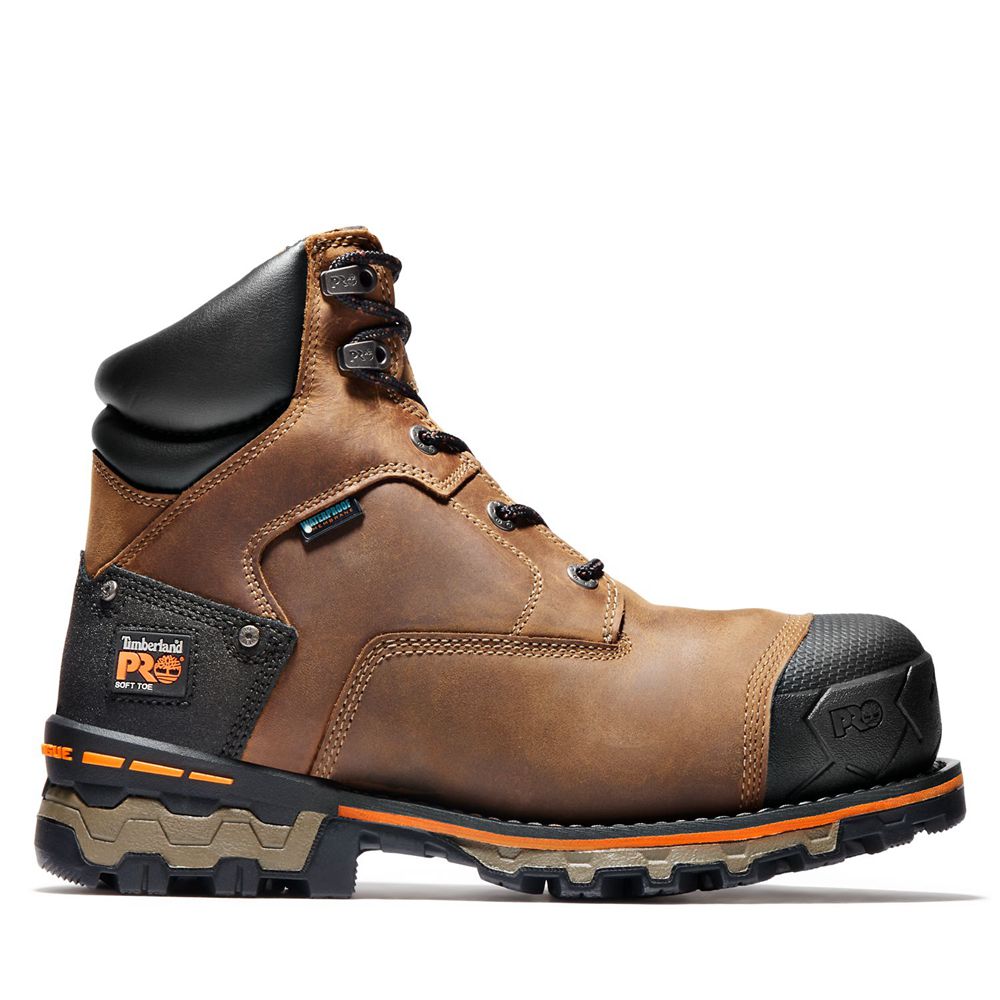 Botas de Trabajo Masculino - Timberland Pro® Boondock 6" Soft Toe - BRWEA6390 - Marrom/Pretas